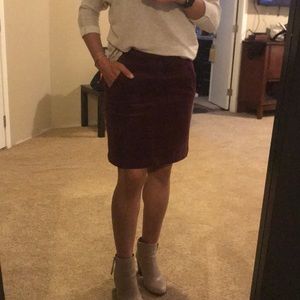 Loft corduroy maroon mini skirt